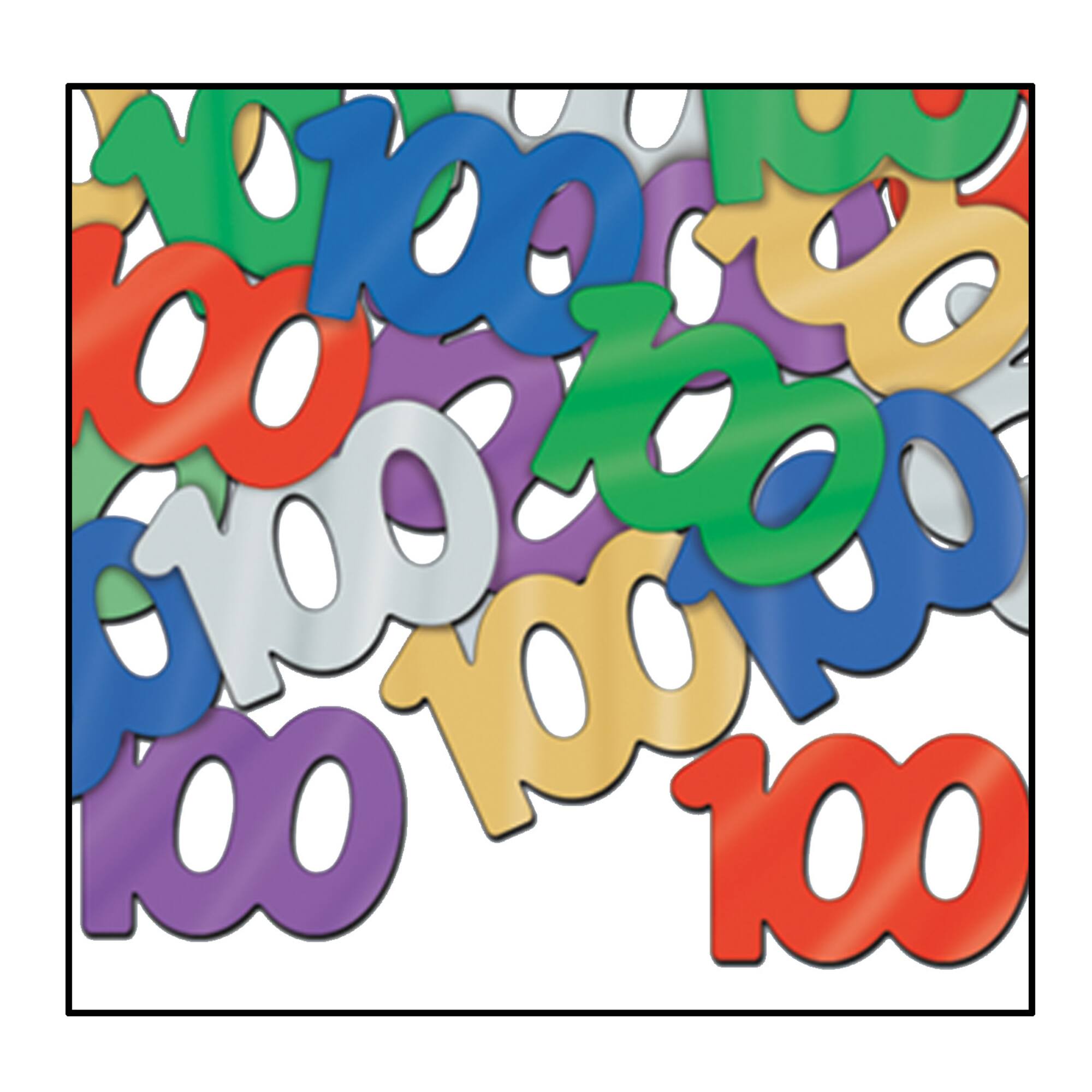 Beistle 1/2oz. Multicolor Fanci Fetti "100" Silhouettes, 3ct.